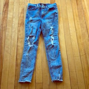 Express Distressed Skinny Jeans